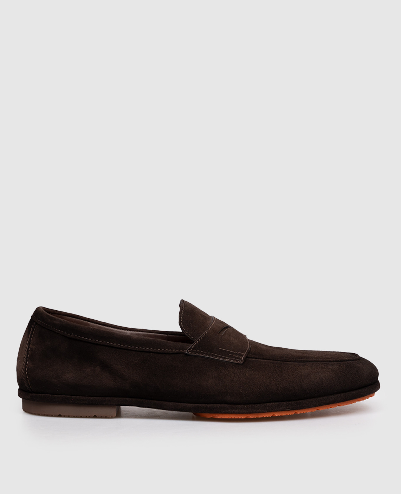 Brown nubuck loafers with gradient effect