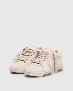 Off-White Beige suede sneakers Out Of Office OWIA259S26LEA004