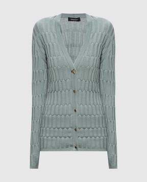 Fabiana Filippi Turquoise cashmere and silk cardigan MAD216F011N907