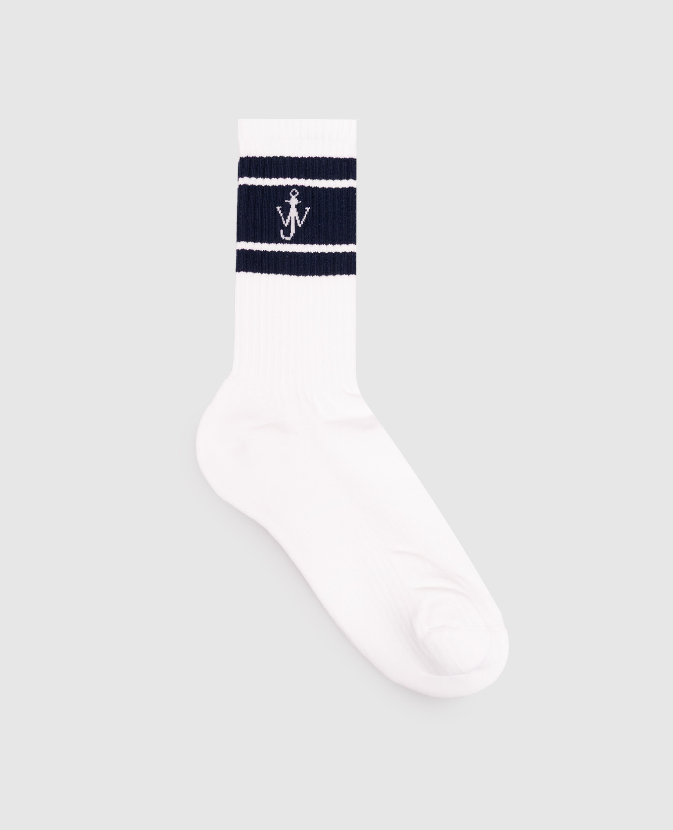 White socks with monogram pattern