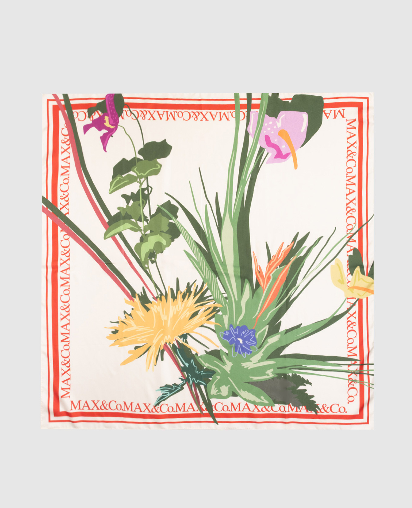 

BATTISTA silk scarf in floral print Max & Co, Beige