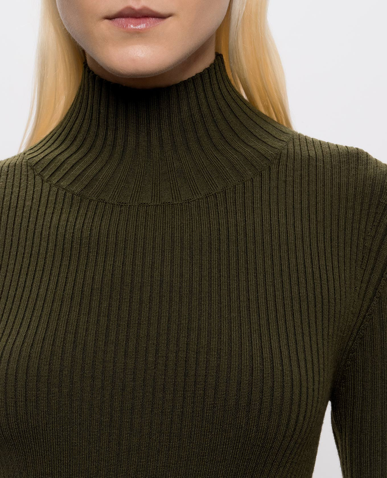 Green ribbed merino wool golf shirt Victoria Beckham 5