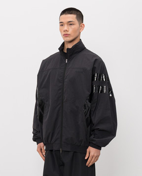 Vetements Black sports jacket with logo embroidery ME76GJ115BB