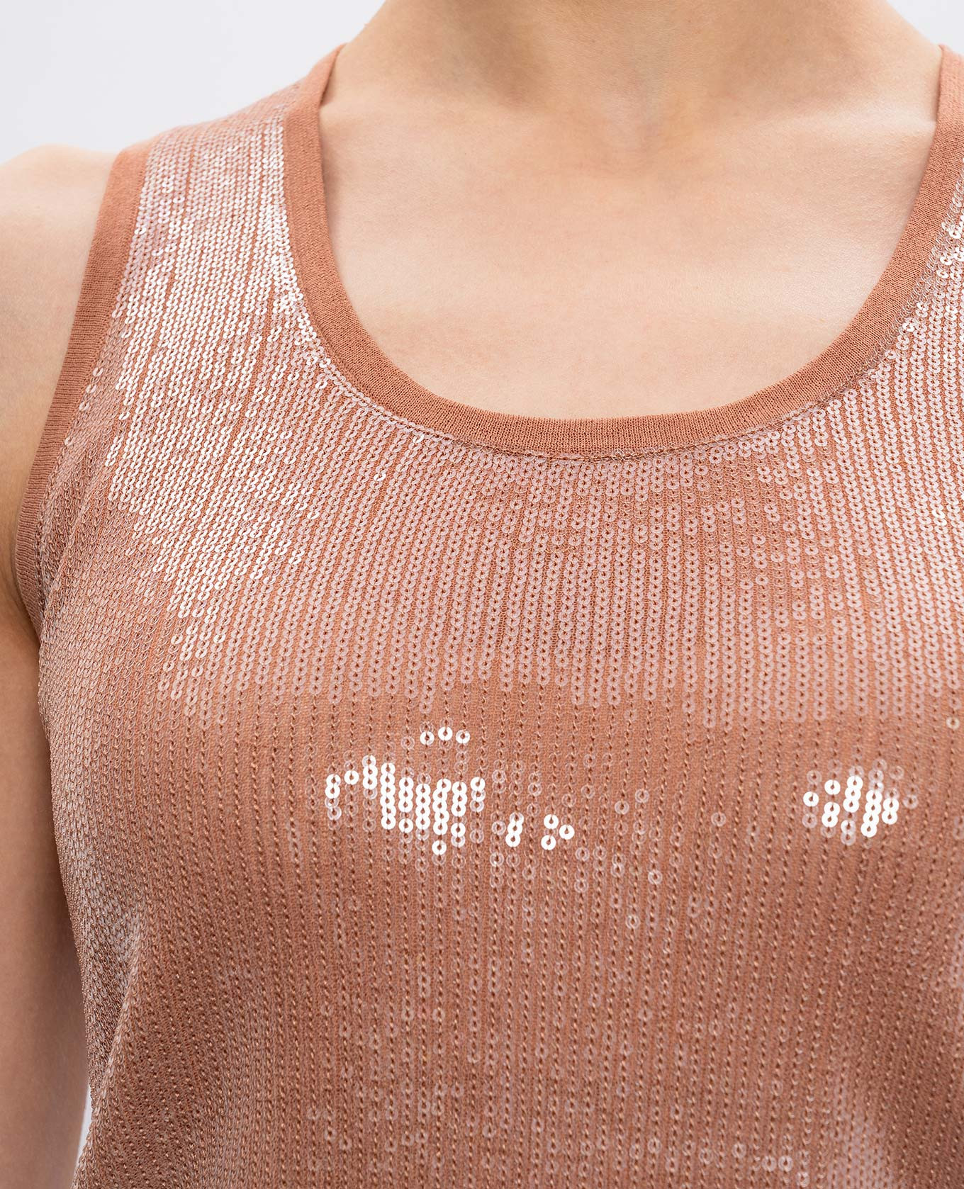 

Brown top with sequins Twinset