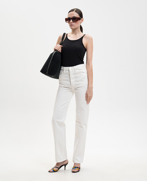 Toteme White jeans with logo patch 241WRB1046FB0083