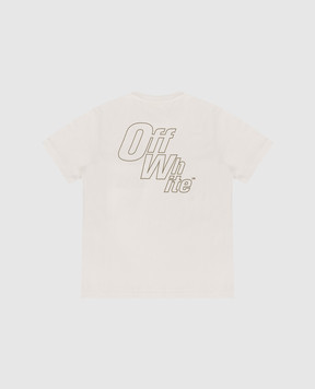 Off-White Children's khaki T-shirt with logo print 44BAA016S26J001