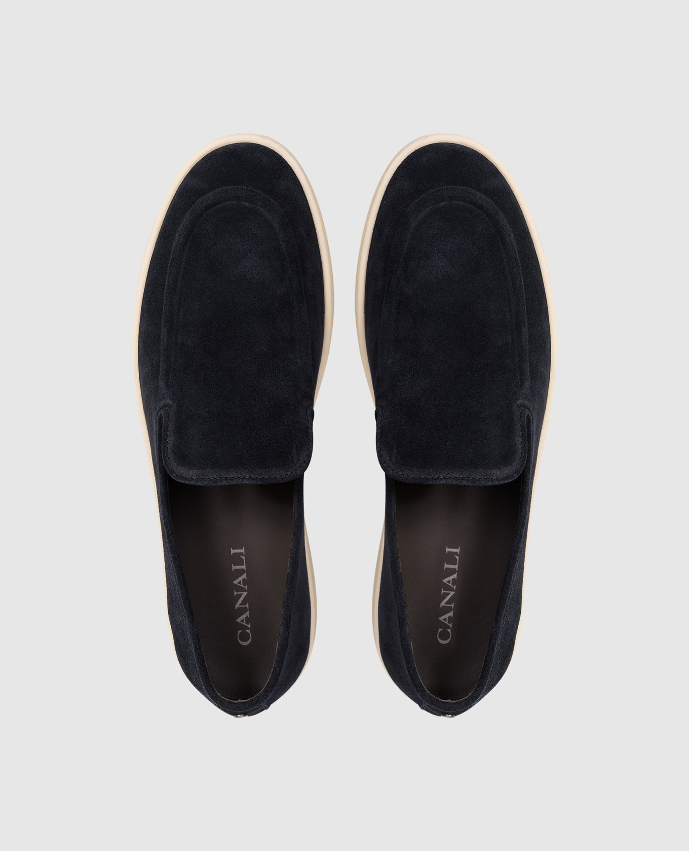 

Blue suede slip-ons Canali