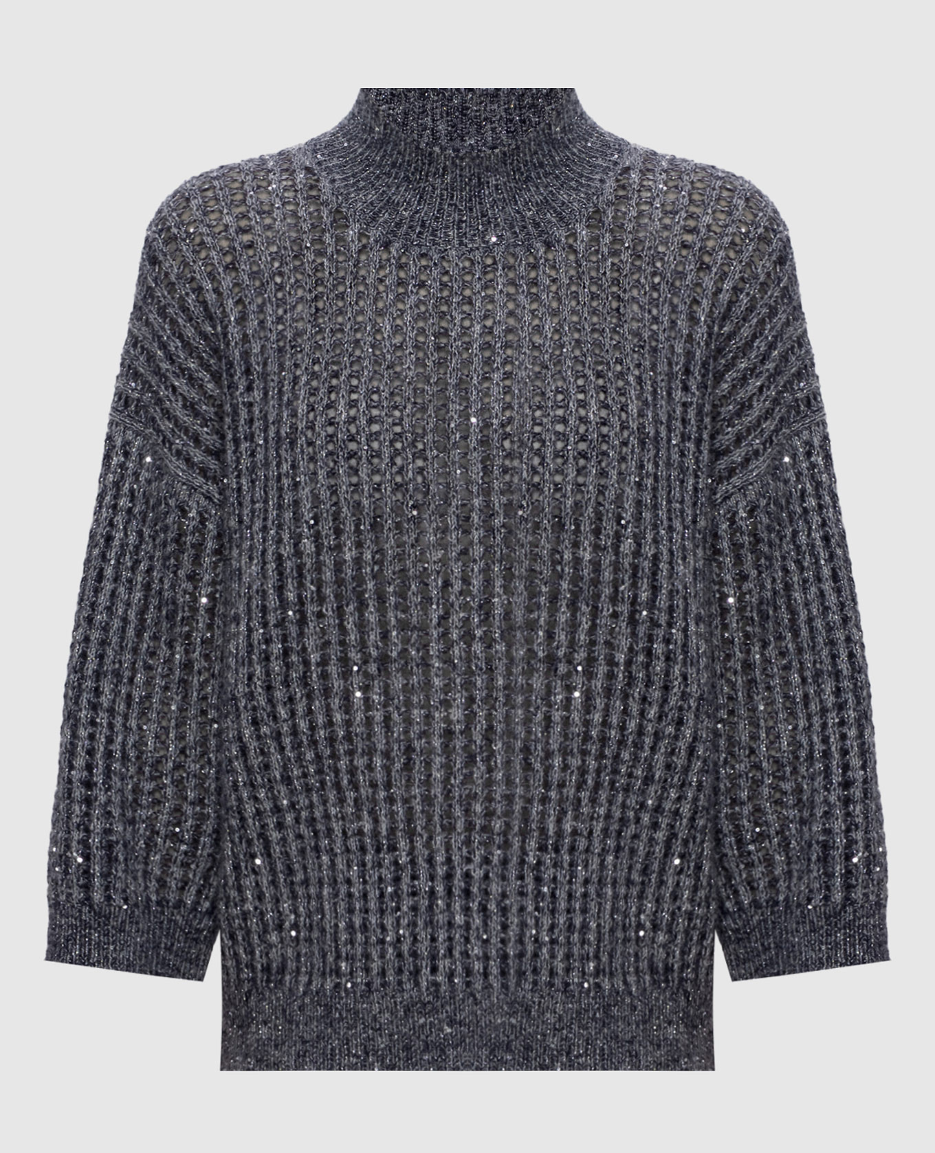 Gray wool sweater with sequins
