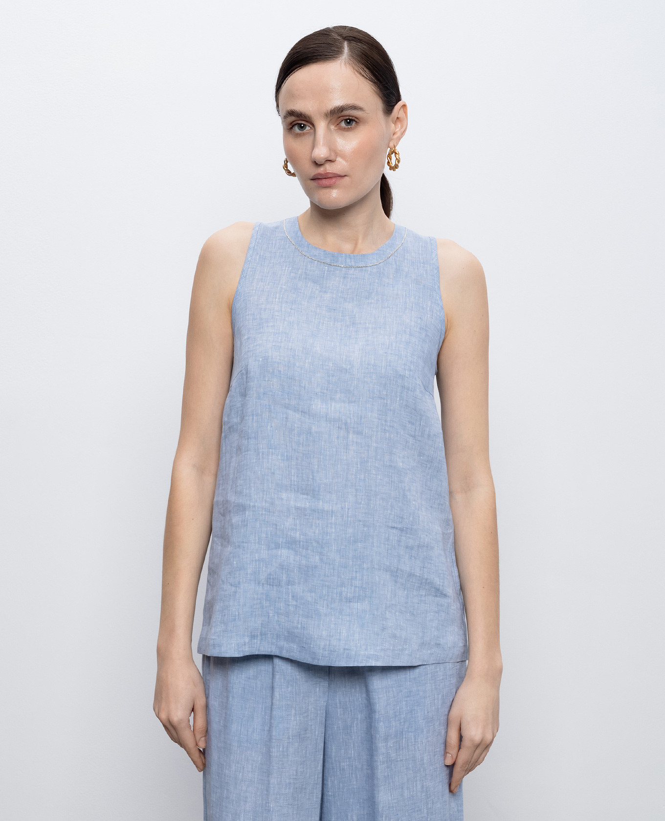 

Blue linen top Peserico, Light blue