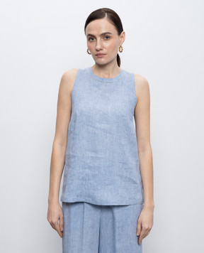 Peserico Blue linen top S0820102600