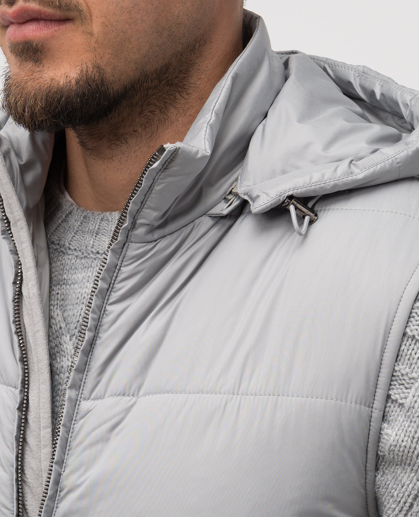 Gray quilted vest Doriani Cashmere 5
