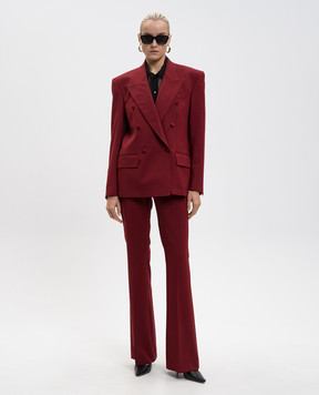 Jacob Lee Red wool flared pants WWP2052A