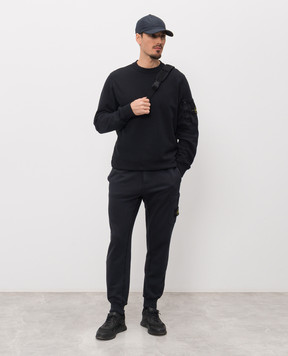 Stone Island Black joggers with logo L1S156200021S0051