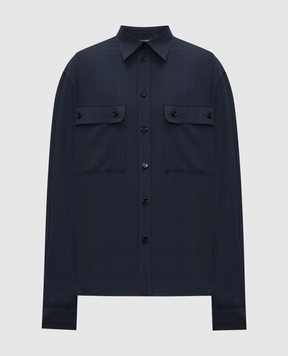 Dolce&Gabbana Blue wool check shirt G5OG7TFQ2NJ