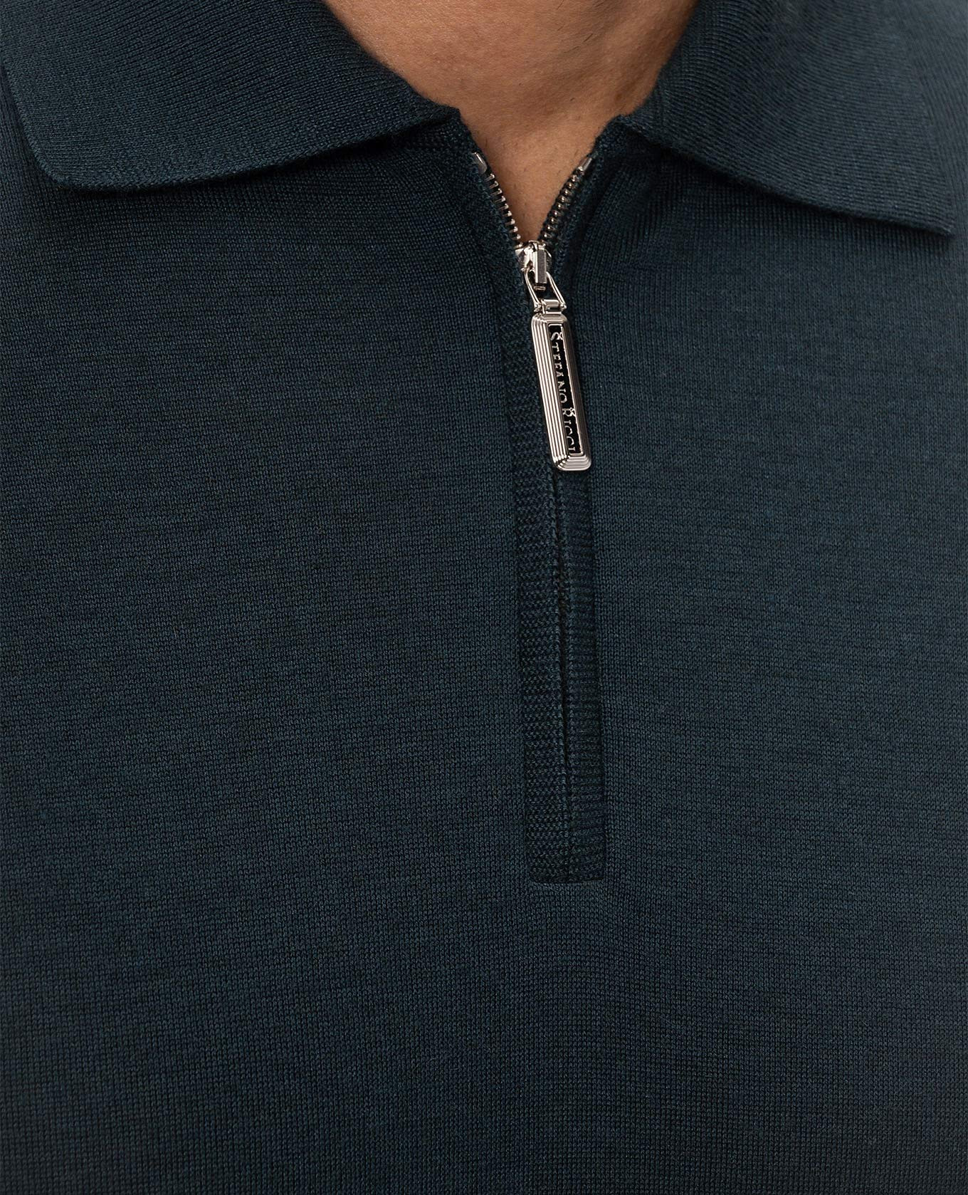 Green cashmere and silk polo shirt Stefano Ricci 5