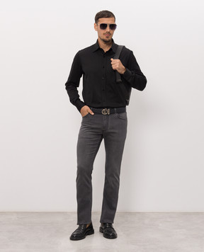 Stefano Ricci Black shirt with emblem CJ007302TE2700
