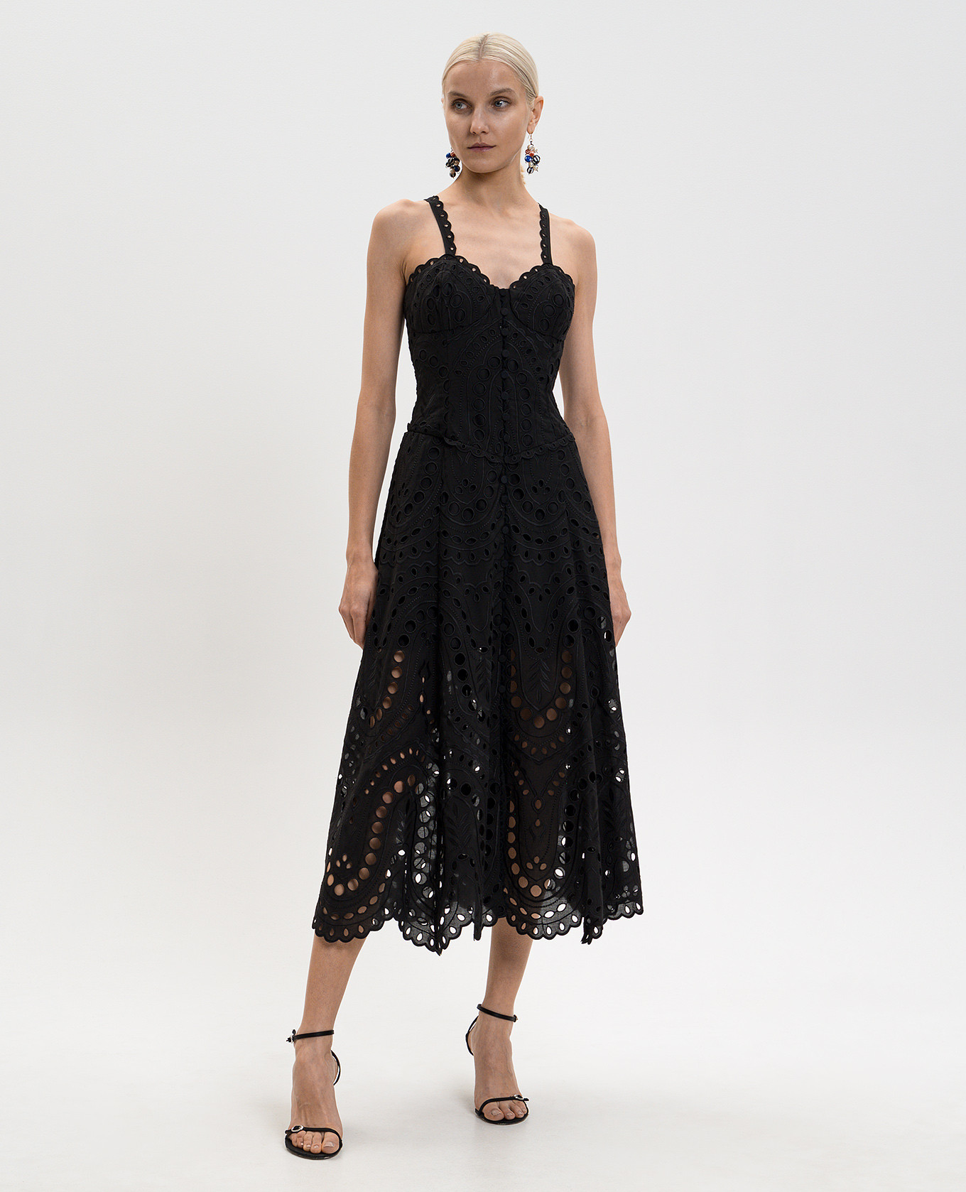 

Solace black midi dress with embroidery Charo Ruiz