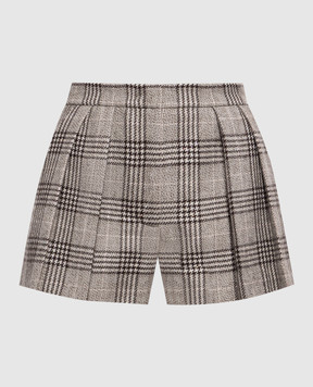 Twinset Beige checked wool shorts 262TP2743