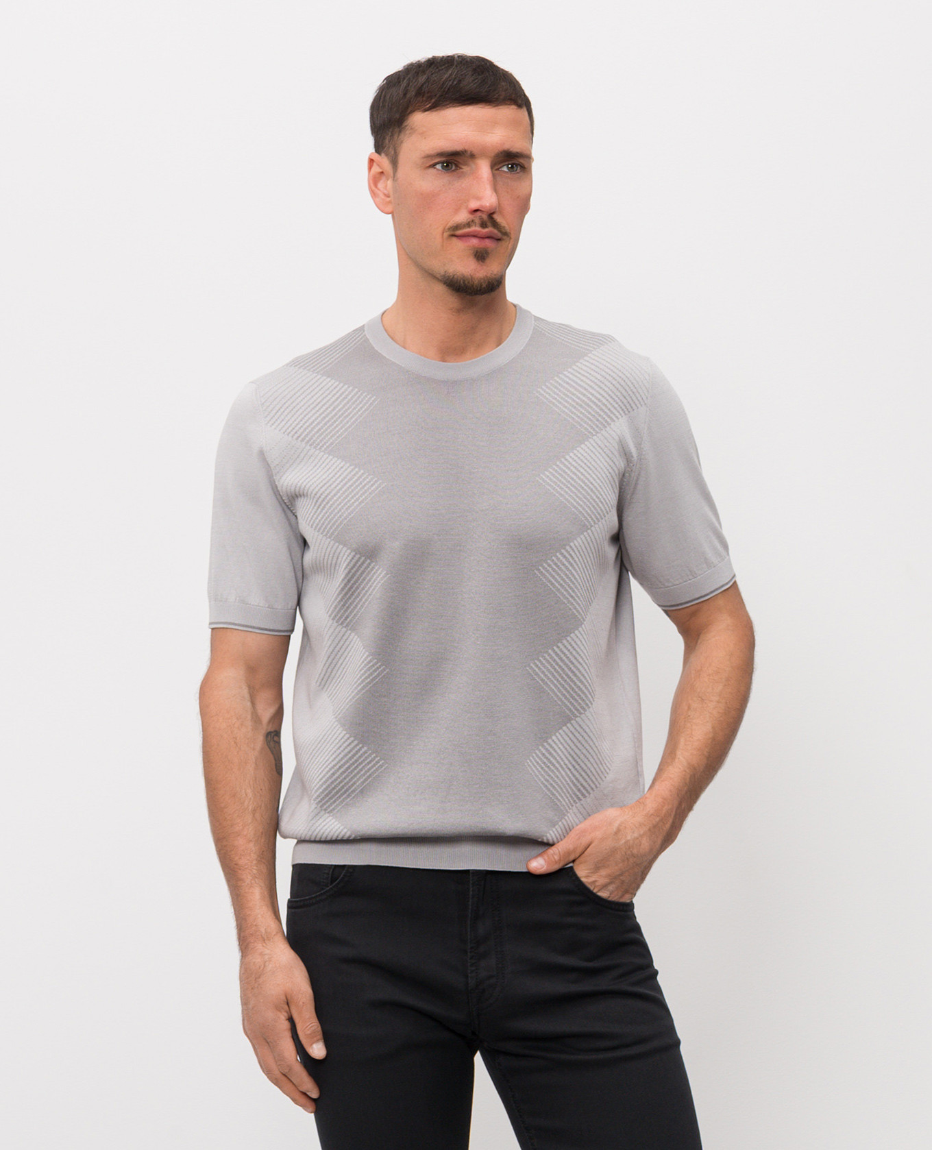 

Gray silk t-shirt Stefano Ricci, Grey