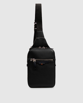 Santoni Black leather sling bag UIBBA2869BSAITB