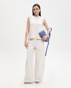 Loulou de Saison Effy ivory linen and silk vest EFFY