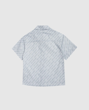 Off-White Children's blue shirt with logo print 44BGA002S26F001