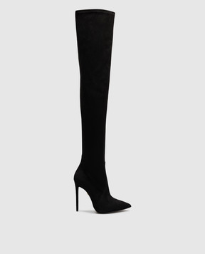 Babe Pay Pls Black suede over-the-knee boots 626110ZA