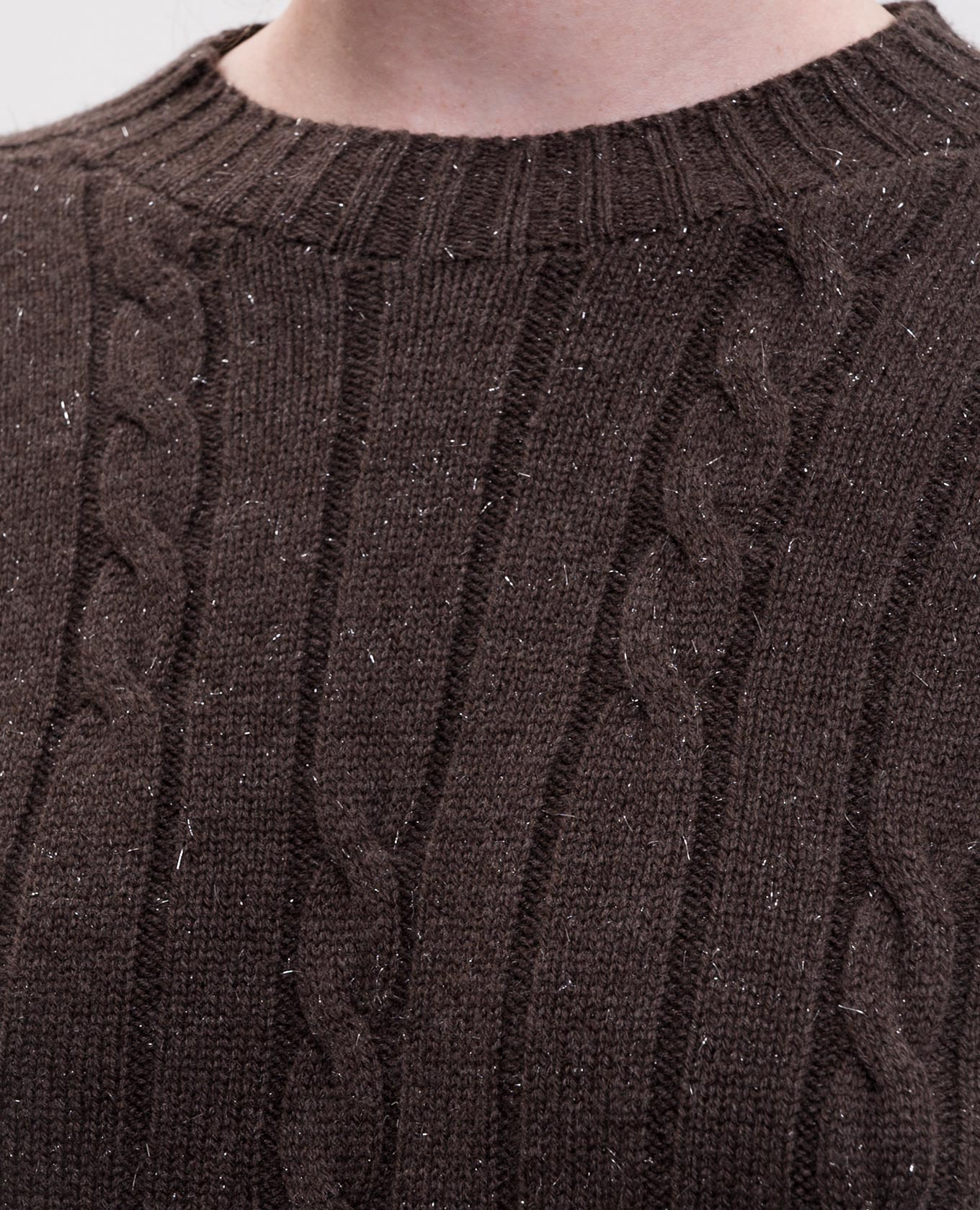 Brown sweater with wool and silk Peserico 5