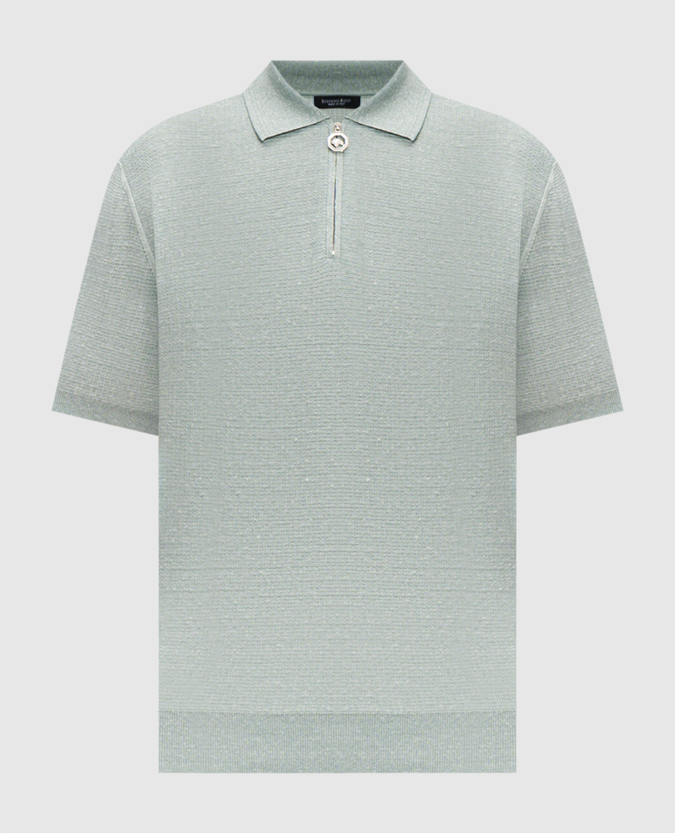 

Green polo with linen and silk Stefano Ricci