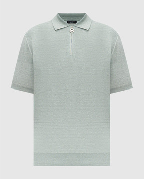Stefano Ricci Green polo with linen and silk K616441P31F26110