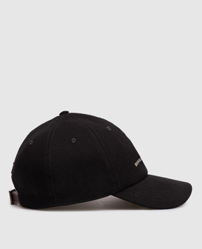 Brunello Cucinelli Black cap with embroidered emblem M277P9850