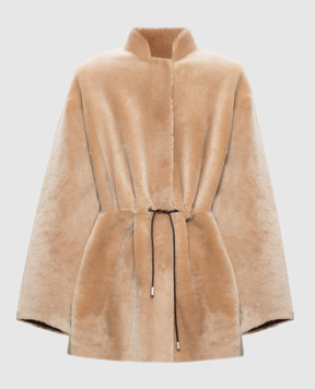 Babe Pay Pls Beige reversible sheepskin coat with drawstring 2623MERINO