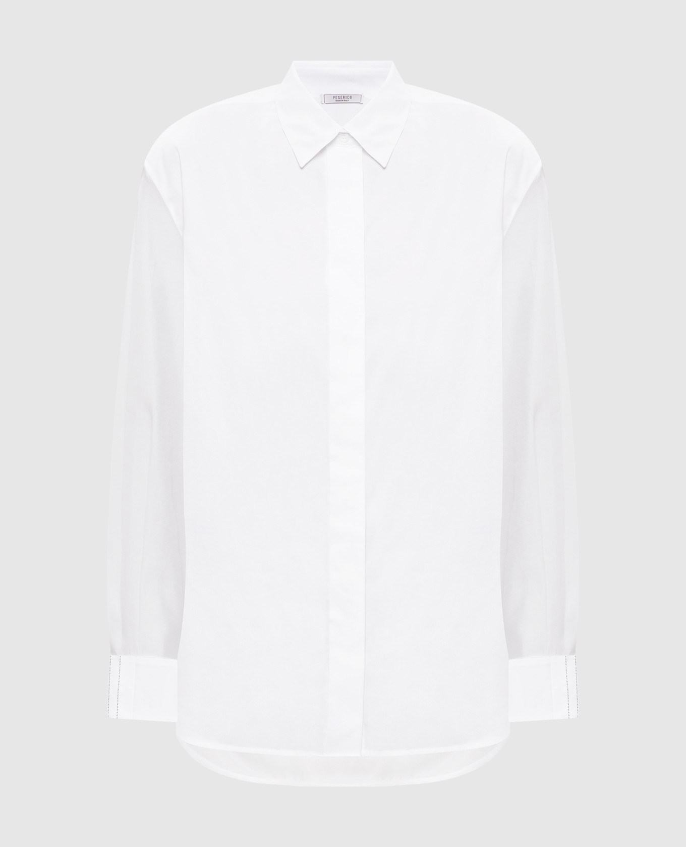 White silk shirt with monil chain Peserico