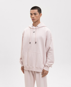 Off-White Pink hoodie with Paint Arrow logo 44MBB085S26F00J