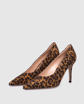 Gianvito Rossi Robbie brown suede shoes in animal print G2227785RIC