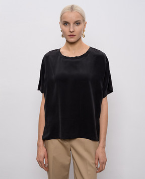 Momoni Gila black silk blouse MOBL005MO05