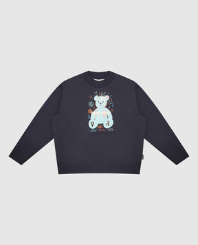 Palm Angels Children's blue sweatshirt with print F6PAJBSW102