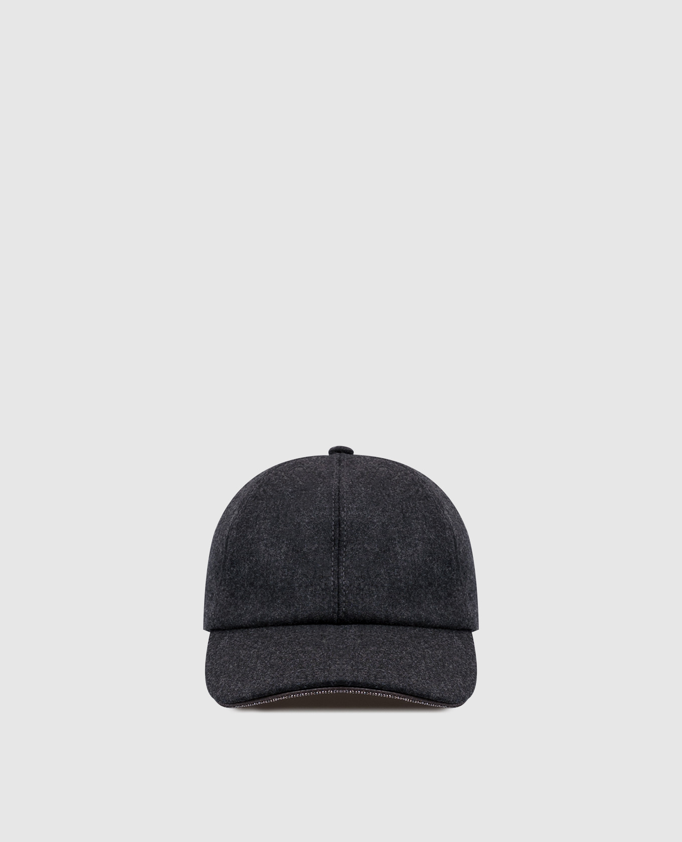 Gray wool and cashmere cap