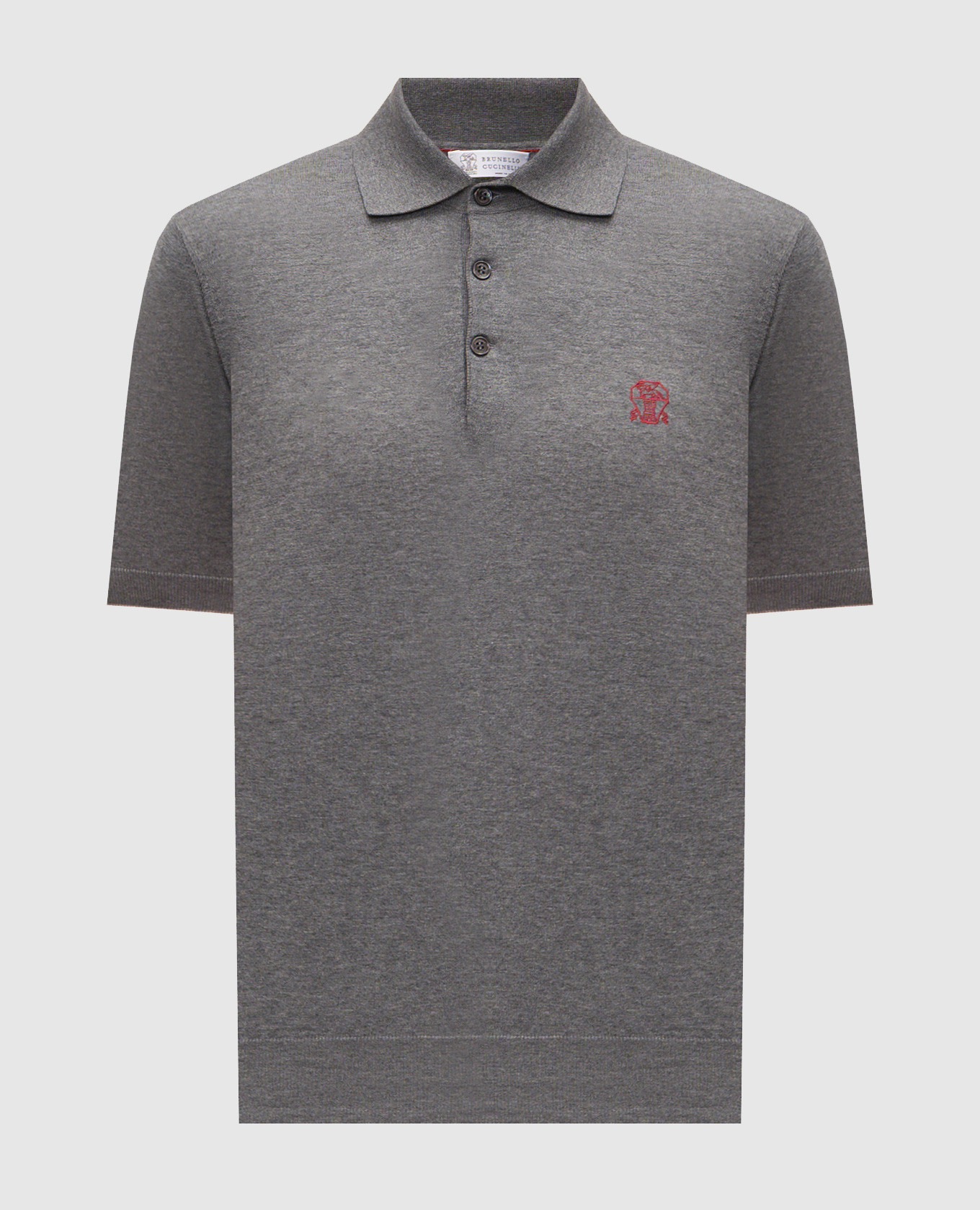 

Grey polo with logo emblem Brunello Cucinelli