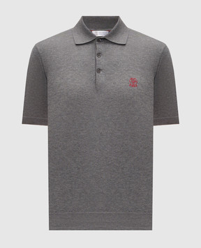 Brunello Cucinelli Grey polo with logo emblem M29800195