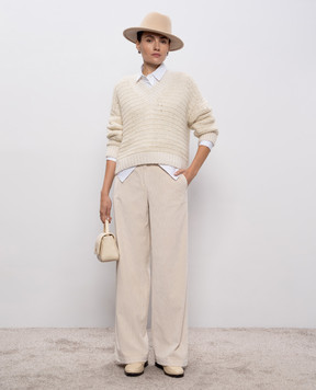 Peserico Beige corduroy pants P04835T303642