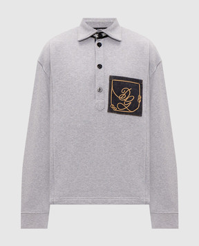 Dolce&Gabbana Grey sweatshirt with polo collar G9CEIZHU7W4