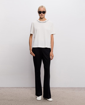 Twinset White T-shirt with crystals 262AP2480