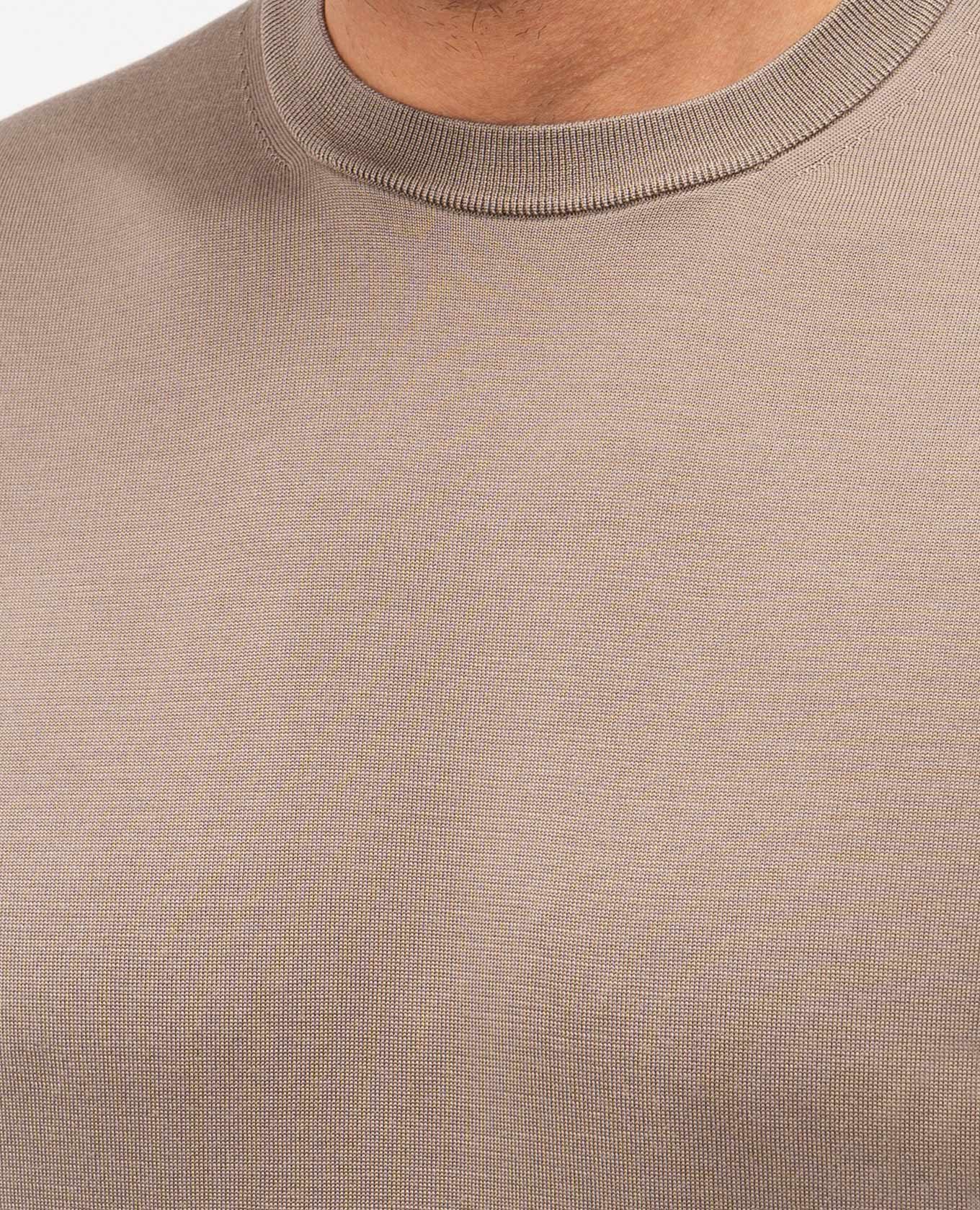 

Brown silk T-shirt with embroidered logo Stefano Ricci