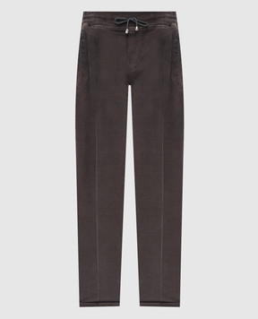 Doriani Cashmere Grey corduroy trousers with lapels P161TCT160F193T160