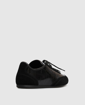 Jimmy Choo Sunny black leather sneakers with eel-like embossing SUNNYFGBN