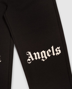 Palm Angels Kids' black joggers with logo print F6PAJBFP016