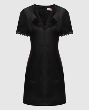 Twinset Black mini dress with lace 252TT2010