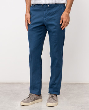 Stefano Ricci Blue linen pants M1T610005BLCTL1U