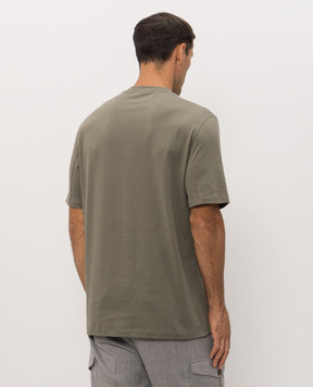 Brunello Cucinelli Khaki T-shirt with emblem M0B138440
